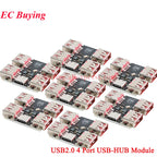 1-10Pc USBHUB USB2.0 7 4-port Controller Expansion Module USB 2.0 to 4 Channel Way Splitter USB-HUB Type-C Extender Board 40MB/S
