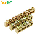 1 PCS Multi Specification Brass Ground Strip 5/6/7/8/9/10/12/15/20 Hole Brass Rod Grounding Terminal Ground Bar Terminal Strip
