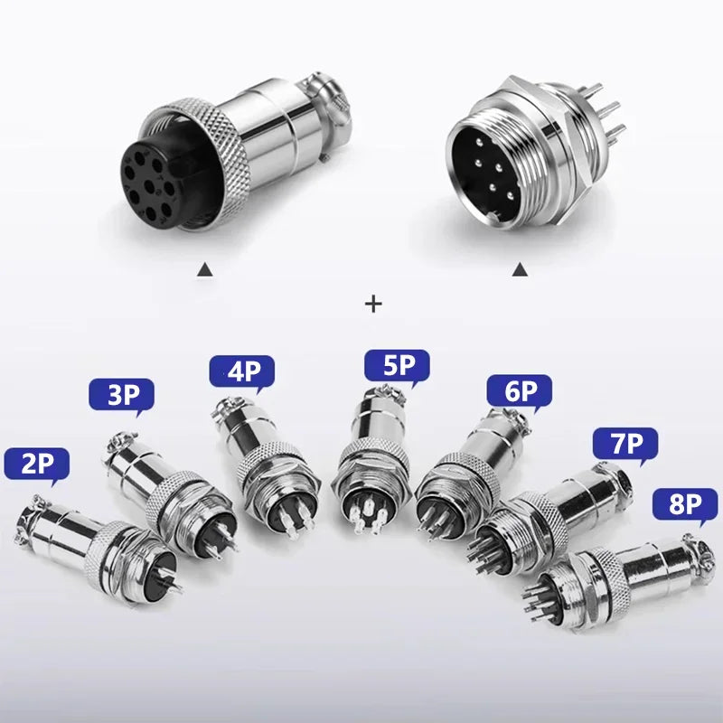5pcs GX12 Aviation Connector 2 3 4 5 6 7 Pin Male Female M12 Connector Aviator Plug Socket