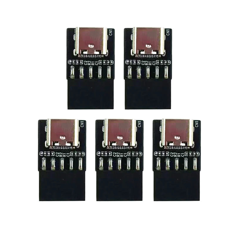 USB 2.0 9/10Pin Internal Motherboard Connector Header to USB-C Adapter Riser Card USB2.0 9Pin to Type C Converter for Desktop PC