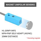Cloweit 15mm 20mm Micro Hall Effect Sensor IP68 Proximity Magnetic Switch  NPN PNP 3-wire NO/NC DC 12V 24V  Remote Nonpolar