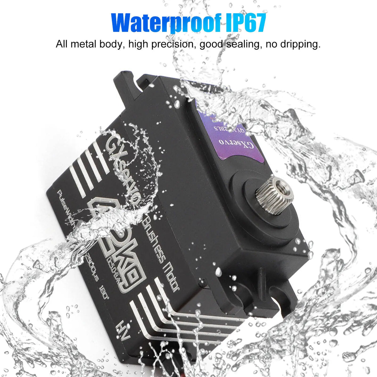 Brushless Motor 180° Metal Gear High Torque Digital Servo 42KG with 25T Metal Servo Arm for 1/10 1/8 RC Car Robot Boat Truck