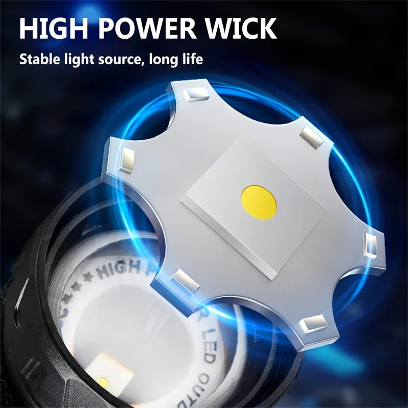 Magnetic USB Rechargeable LED Tactical Flashlight With COB Side Light Camping Fishing Torch