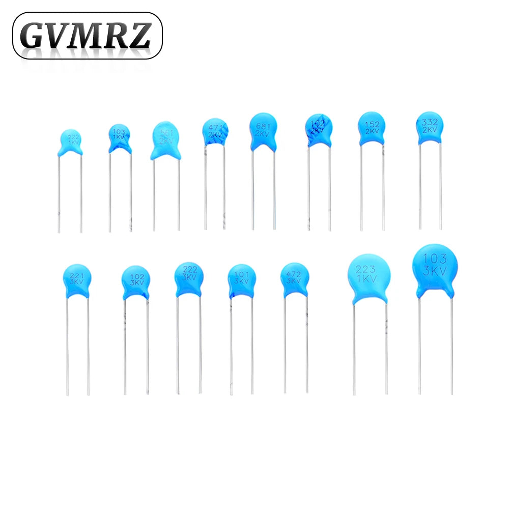 20PCS High Voltage Ceramic Disc Capacitor 1KV 2KV 3KV Radial Lead Multiple Capacitance Options