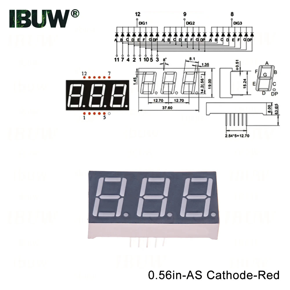 0.56inch Digital tube Common AnodeCathode Red 1 2 3 4 Bit digital Tube LED Display 7 segment 0.56