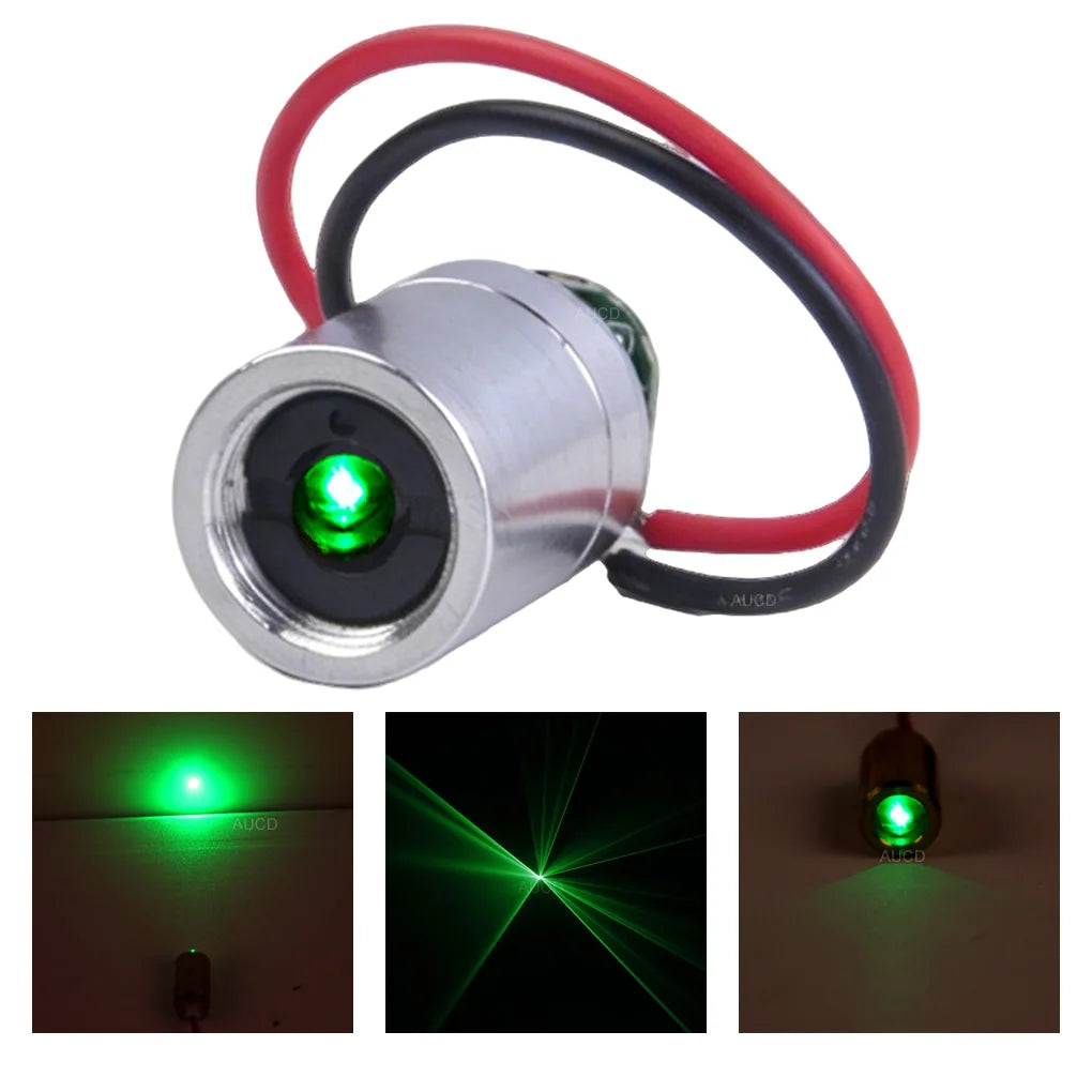 AUCD Φ12 50mW Green Laser Dot Module Diode & DPSS Driver Board For Xmas Courtyard Decor Lawn Light Projector Stage Lights Parts