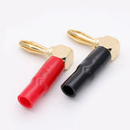 20PCS 4mm L-shaped Right Angle Banana Plug Soft Plastic Shell 90 Degree Banana Connector Red Black for Audio Video Speaker