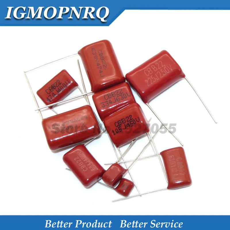 10PCS 100V471J 2000V104J 250V225J 250V475J 400V104J 400V684J 450V225J 450V105J 630V223J CBB  Polypropylene film capacitor new