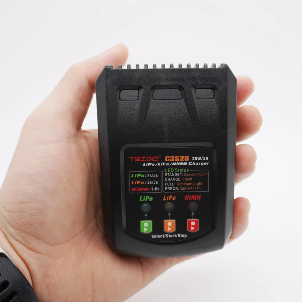 C3S25 25W/3A Mini Charging Balance Charger EU/US Plug for RC 7.4V-11.1V 2-3s Lipo NiMh Battery Remote Control Toy Car Charger