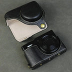 Handmade Leather Case for Panasonic Lumix TZ99 ZS99 Camera Carrying Bag with Adjustable Shoulder Strap