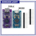 SAMIROB Pro Micro ATmega32U4 5V 16MHz Original Chip Replace ATmega328 For Arduino Pro Mini With 2 Row Pin Header