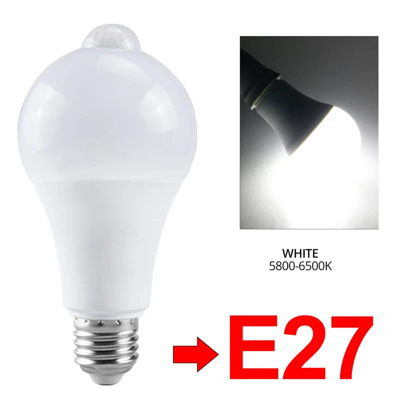 PIR Motion Sensor LED Light Bulb 220V 110V 12W 18W Smart Bulb Motion Activated ON/OFF Home Lights Lamp with Motion Sensor