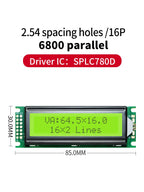 16x2 Character LCD Module 5V STN Gray Transflective 6800 Parallel Interface Russian Font Display 1602-DB