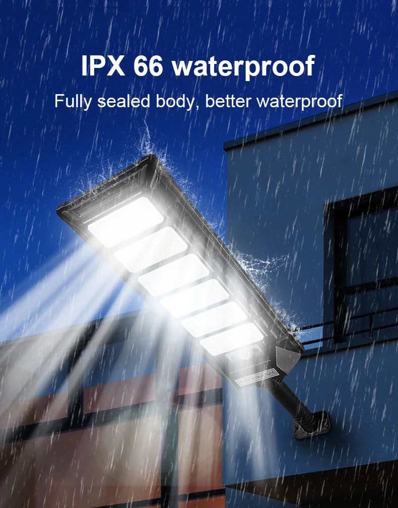 12000W Solar Lights Commercial LED Outdoor Dusk To Dawn Solar Street Lamp Waterproof Backyard Garden Security Lighting IR Sensor
