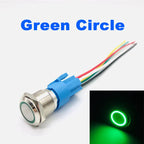 12 16 19 22mm waterproof metal button switch with connector LED lamp instant lock automotive engine power switch 6V 12V 24V 220V