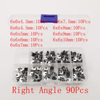 1Box 6x6mm Micro Push Button Tactile Tact Switch Kit 12V 2/4 Pin DIP2 PCB Momentary Switch DIY TV Toy Home Use Button Key Switch