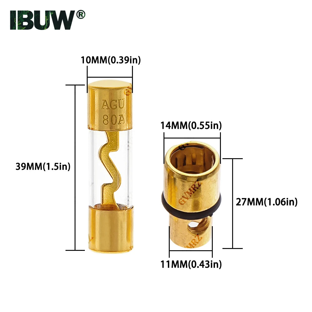 1Set 70A 80A AGU 10*38MM Fuse & Holder Car Audio Refit Fuse Holder Car Stereo Audio Circuit Breaker Inline 30A 40A 50A 60A 100A