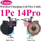 Wireless Charging Coil NFC + Power Volume Flex Cable for iPhone 14 14 Plus 15 15 Pro Max 16 – WPC Charging Antenna