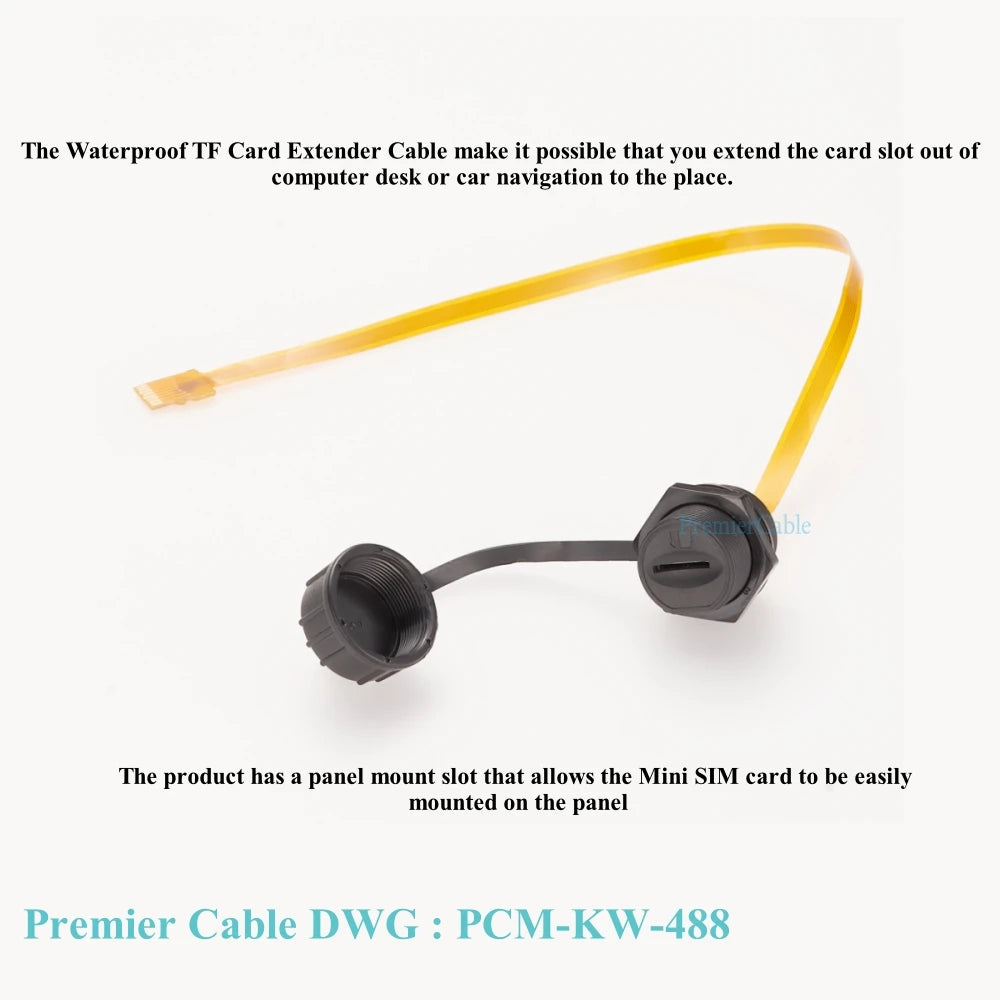 IP67 Waterproof Micro-SD Extension Cable Micro SD TF Card Flex Extender FPC Cable Outdoor Micro SD TF Memory Card Slot