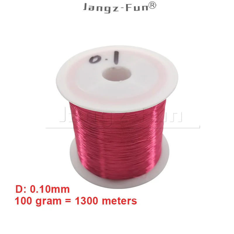 100g Red Polyurethane Enameled Copper Wire Varnished Diameter 0.10mm To 0.30mm QA-1/155R 2UEW For Transformer Wire Jumper