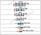 1000pcs 1/8W 1/6W Carbon Film Resistor 5% 0.125W 1K 4.7K 10K 22K 47K 100k 200k 220k 510k 470K 1M Ohm 10 100 200 220 330 470 Ohms