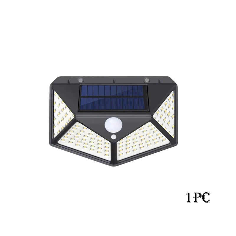 1-12 Pack Solar Lights Outdoor 100 LED Wall Lamp Motion Sensor Lights Waterproof Solar Street Light for Garden Porch Yard Garage