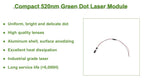 Economical Compact Green Dot Laser Diode Module 520nm D8mm 5mW 10mW 3V 5V 12V 24V Industrial Grade for Woodworking Machinery