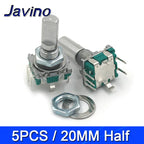 5PCS/LOT 20 Position 360 Degree Rotary Encoder EC11 w Push Button 5Pin Handle Long 15/20MM With A Built In Push Button Switch