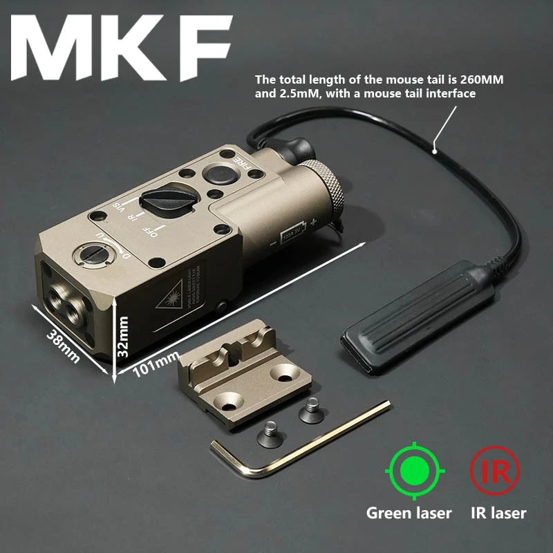 CQBL-1 Laser Aiming IR/Red/Green Dot Laser Indicator Momentary Constant Quick Opening With Scout Light Connect Mount For 20MM