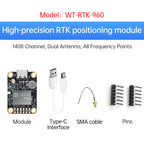 WITMOTION UM982 GNSS Receiver RTK Module ZED-F9P UM980 Sensor GPS BDS GLONASS /Galileo For High Accuracy Drones Positioning