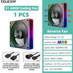 TEUCER Prism  ARGB PC Fan 12cm Computer Case Fan Kit Water Cooler 4pin PWM 5V 3PIN Cooling Fans