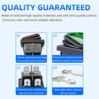 SAJOO Waterproof Rocker Switch KCD4 4Pin/6Pin DPDT With LED Lights Vehicle Boat Power Switch ON OFF 12V 24V 220V Size 22*30mm