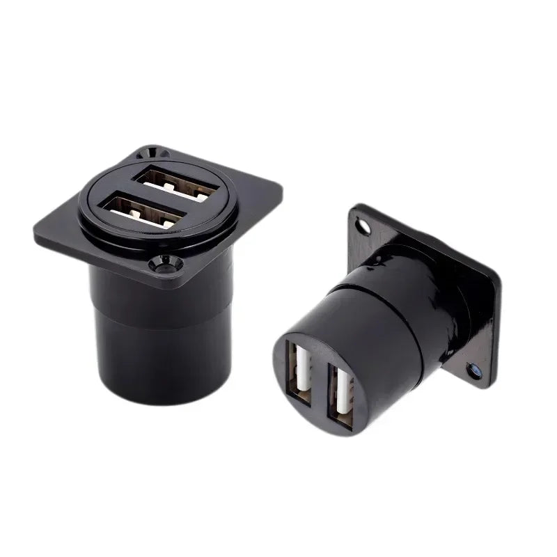 1pc Metal Round/D Type Module RJ45 CAT6&USB 2.0/3.0&Type C&HDMI-Jack Socket Through Network Panel Mounting Electronic Connector