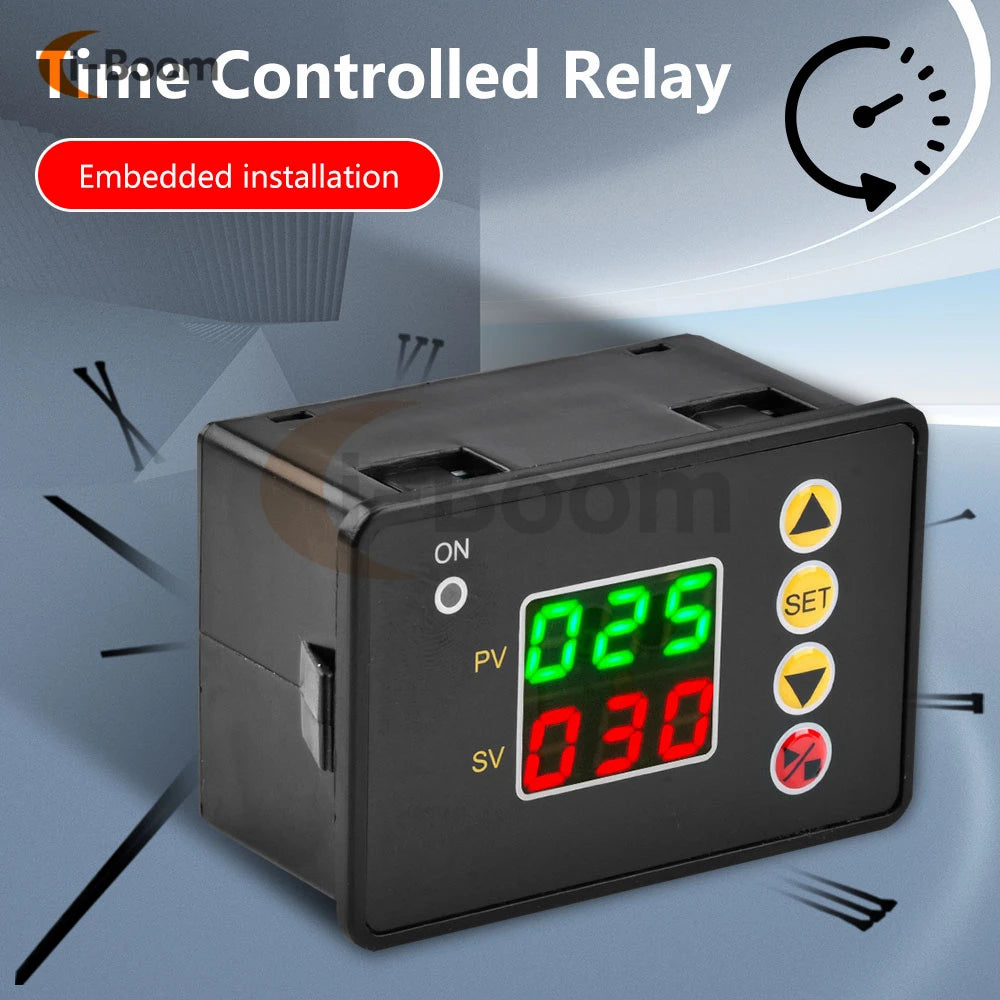 T2310 Microcomputer Intelligent Time Delay Relay DC 12V 24V AC 110V 220V Dual LED Display Programmable Timing Relay Controller