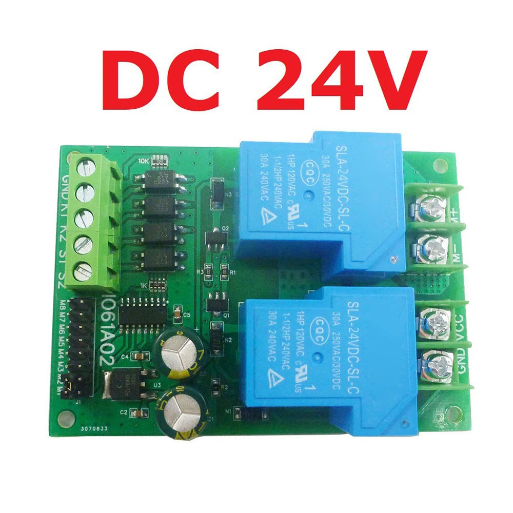 DC 12V 24V 30A Motor Controller Relay Board Forward Reverse Control Limit Start Stop Switch for Garage Door Crane Elevator