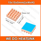 WE DO HEATSINK 10x10xmm 15x15x5mm 15x15x7mm Without or With Thermal Pad Square Pure Copper Heat Sink