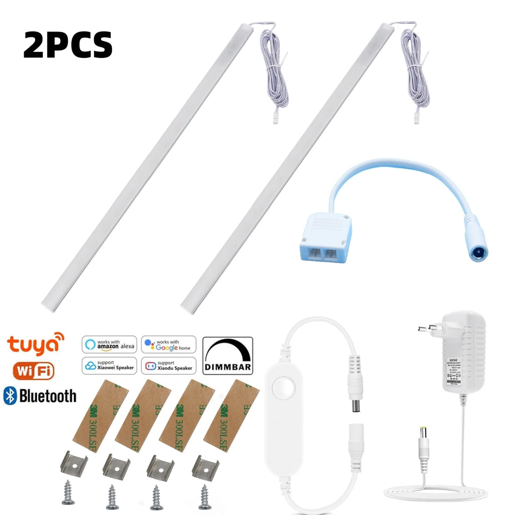 12V WIFI Bluetooth LED Kitchen Light Bar 30CM 40CM 50CM Timing Night Lamp For Cabinet Wardrobe Tuya Work with Alexa Google Home