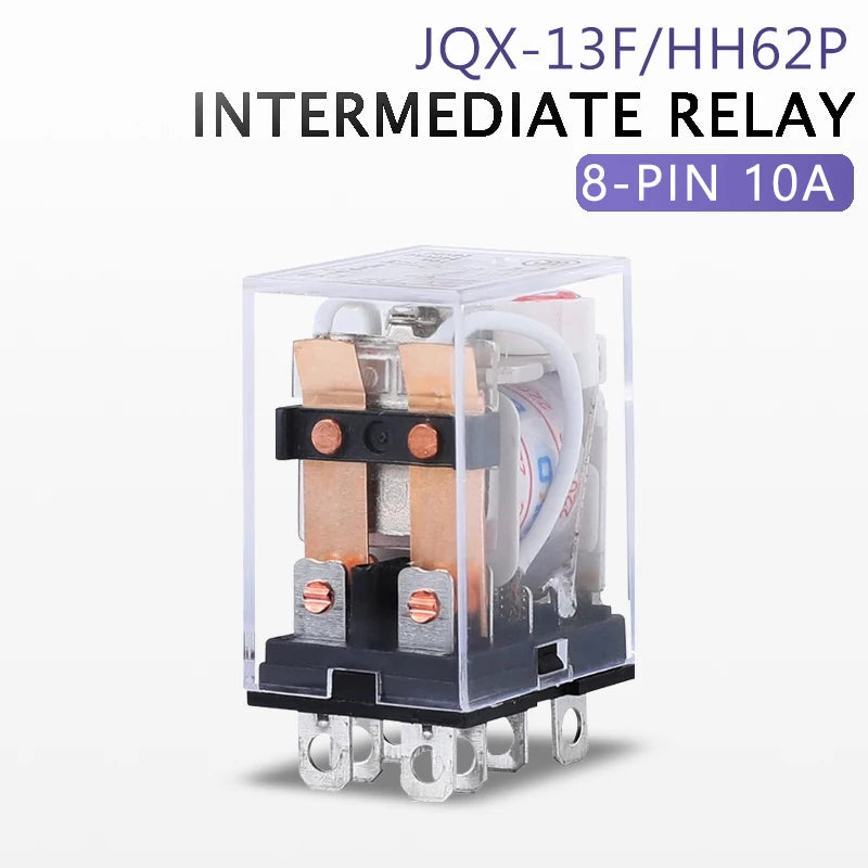 2PCS Miniature Coil General Electromagnetic Intermediate Relay Switch HH52P 53P 54P 62P 63P LED 12/24VDC 110/220VAC