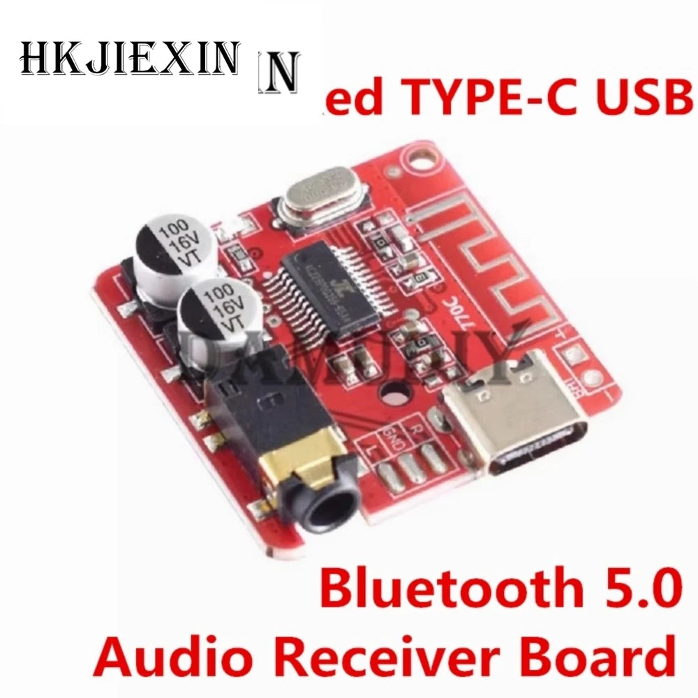 JX 10Pcs Bluetooth Audio Receiver Board Bluetooth 5.0 MP3 Lossless Decoder Wireless Stereo Music Module 3.7-5V XY-BT-Mini TYPE-C