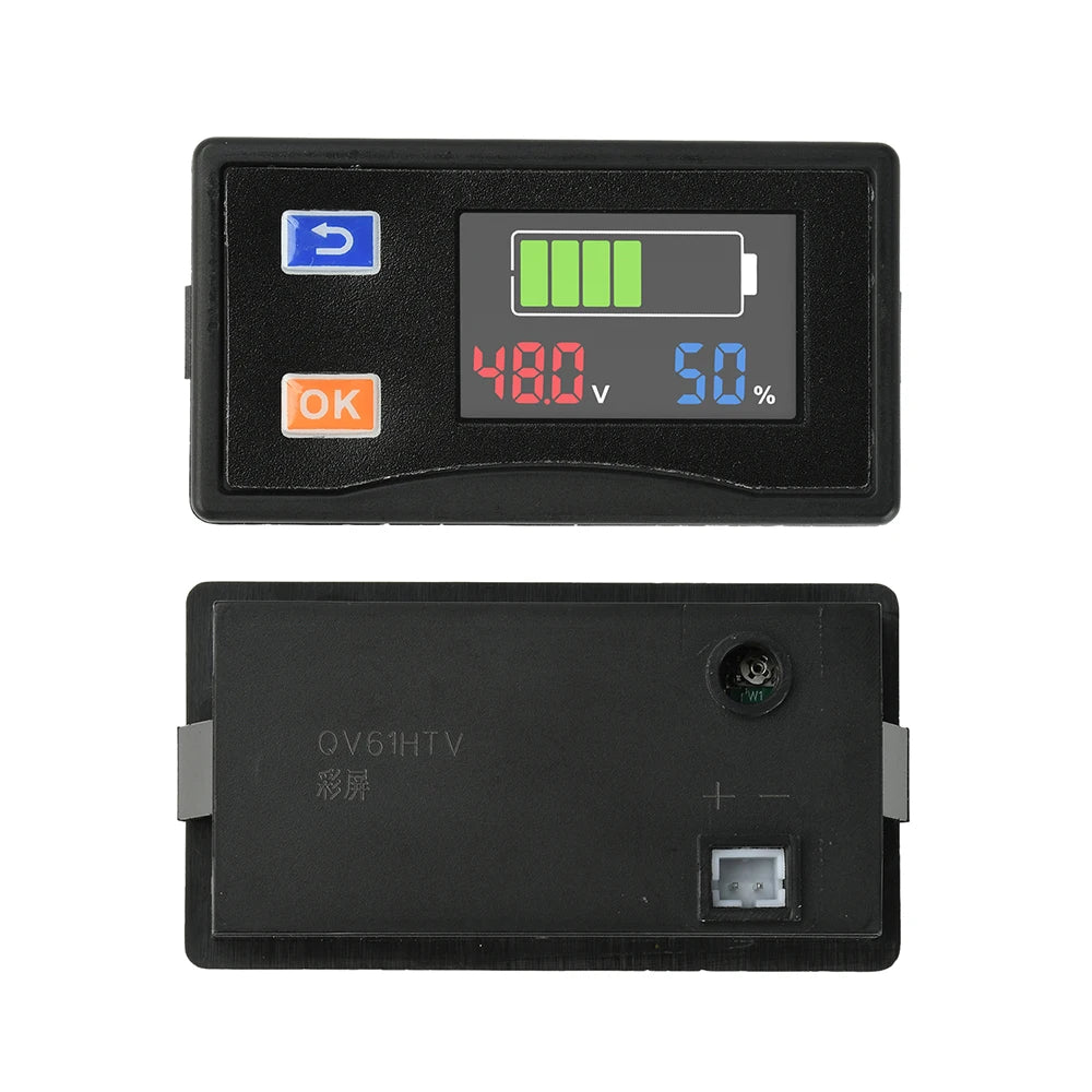 DC 9V-120V 4-color screen Battery Capacity Indicator Lead Acid Lithium  Car Motorcycle Voltmeter Voltage Gauge 7-segment display