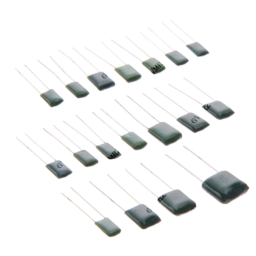 50PCS 2A333J 2A224J 2A683J 2A334J Polyester Film Capacitor Assorted Values J Tolerance for Electronics 2A333J DIY 2A152J