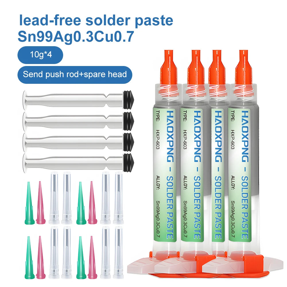 Sn99Ag0.3Cu0.7 Lead-Free Solder Paste, PCB/BGA/SMD Soldering, USB Interface Repair, Soldering, High-Quality Soldering Flux
