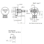 RVQ24YN03 25F B502 5K 102 202 103 303 Simulator Single-Turn Carbon Film Potentiometer Racing Game Machine Arcade Accessories