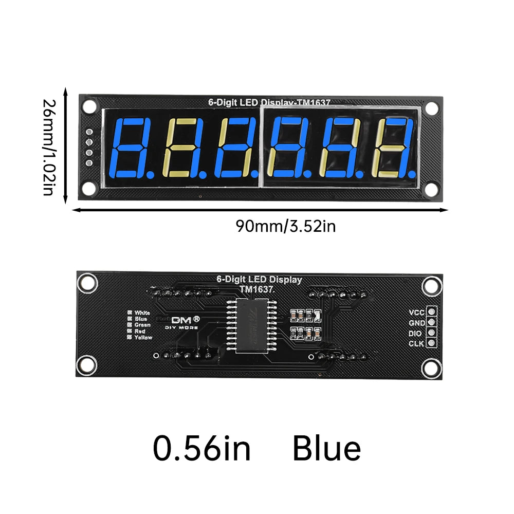 TM1637 Module 0.56" 0.56 Inch 7 Segments Digital Display Tube 4/6-Digit LED Module Board For Arduino Red Green Blue White