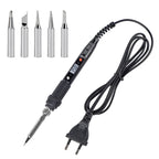 JCD 80W Engraving Pen Electric Soldering Iron Wood Burning Kit Flipping Word Embossing Pyrography Tool Craft 28PC TIP Set 908S