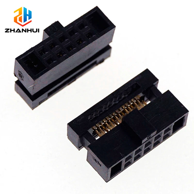 5/10Pcs FC 1.27mm IDC Female Header - 6-50 Pin Socket for 0.635mm Pitch Flat Cable, No-Solder IDC Crimp Connector
