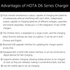 HOTA D6 DC650W 15A Dual Smart Charger Maximum current 1600mA Built-in Micro USB for 1-6S Lipo LiHV/NiZn/Nicd/NiMH Battery