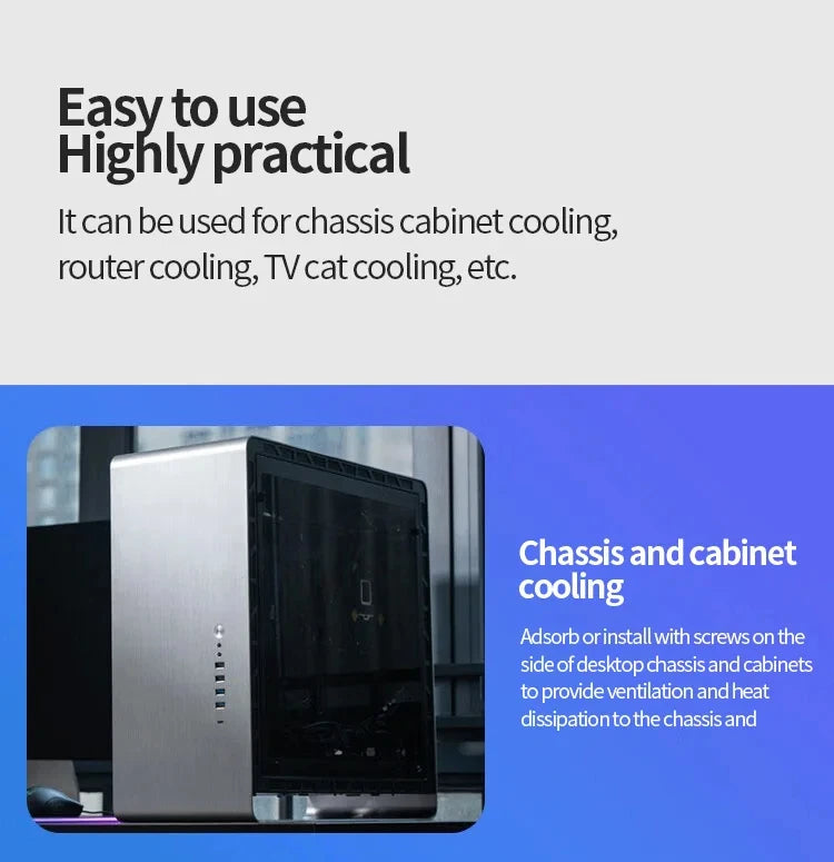 TEUCER USB Cooling Fan 8CM/12CM/14CM 800-1800RPM USB Port Power Supply Desktop Computer Available