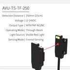TS Ultra-thin Photoelectric Sensor 30/250/500/1000mm NPN PNP Front Through-beam Fast Response High Precision Anti‑interference