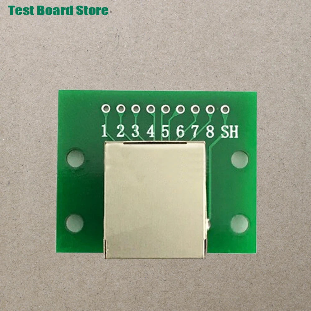 1Pce RJ45 Ethernet Port 8P Vertical Horizontal Test Board Bent Pin Straight Pin Network Port Adapter Circuit Board Connector